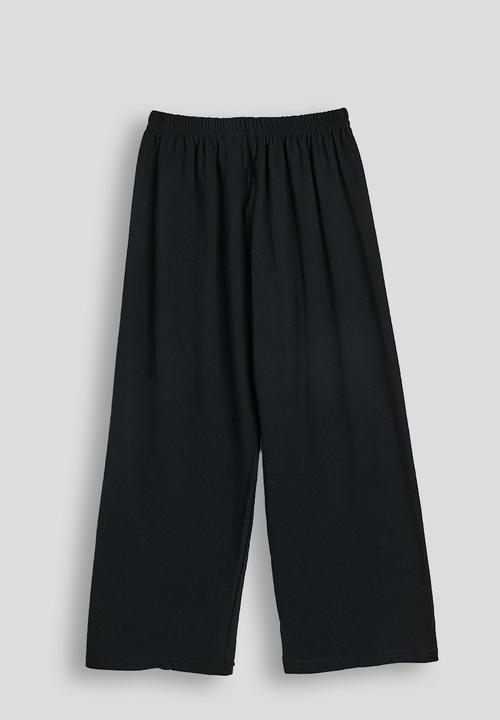 Pop Candy - Plain wide leg pj pants - black