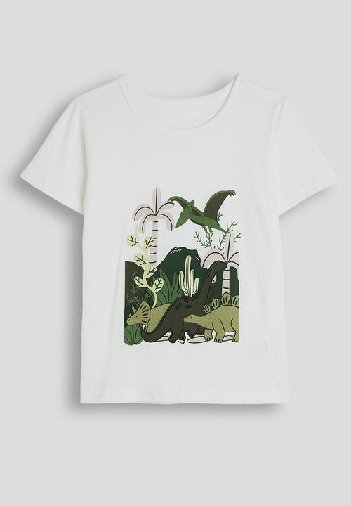 Pop Candy - Dino scene placement tee with shorts - white/green