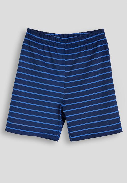 Pop Candy - Truck graphic and slogan tee with striped shorts - blue