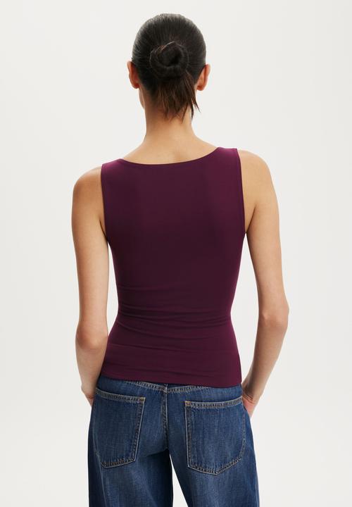 Cotton On - Hold Me Scoop Tank - Blackberry Belle