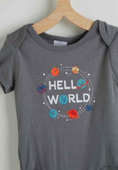 Pop Candy - 3 pack bodysuit - grey/planet aop/grey stripe