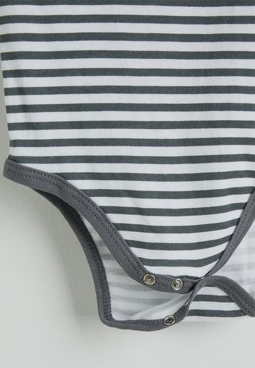 Pop Candy - 3 pack bodysuit - grey/planet aop/grey stripe