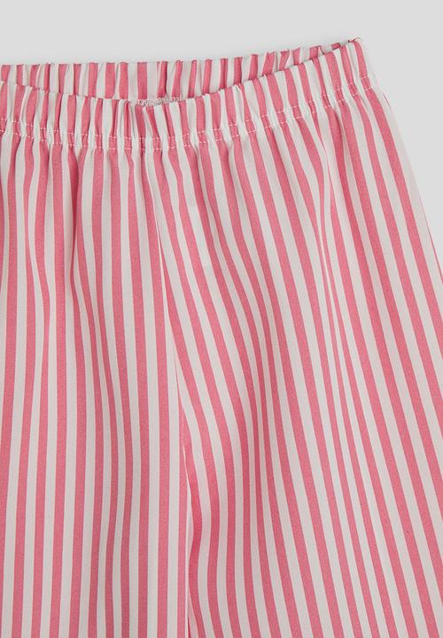 Pop Candy - Peplum camisole with banded hem pants - pink stripe