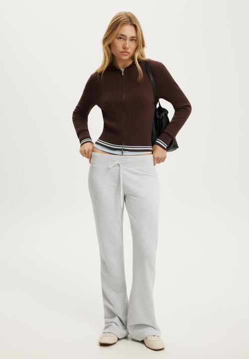 Cotton On - Everfine Hooded Knit - Dark Oak/Blue Tipping