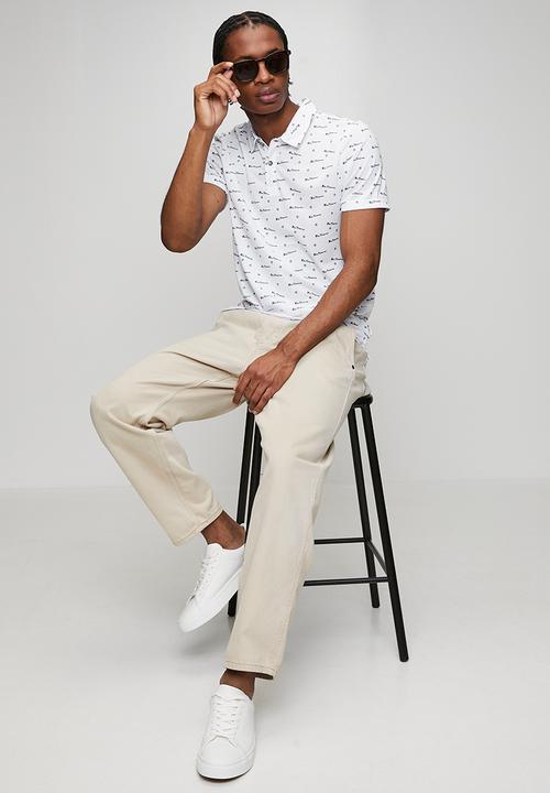 Ben Sherman - Ben Tar AOP Polo  - White