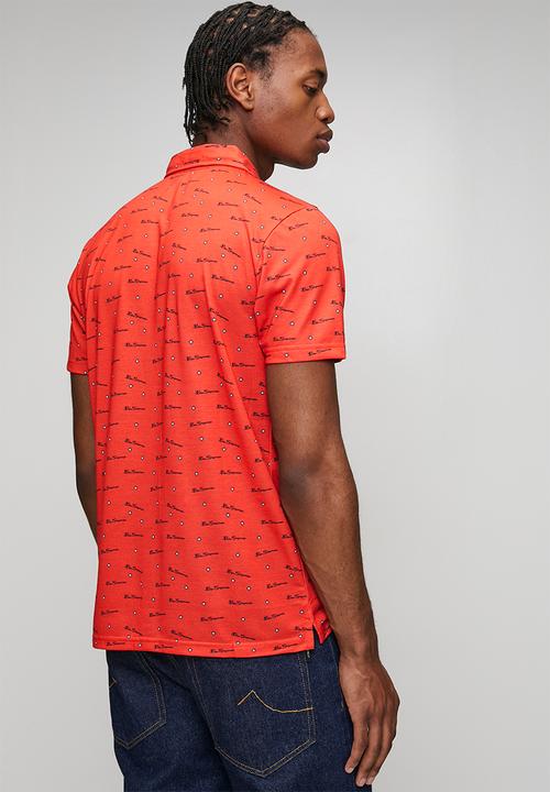 Ben Sherman - Ben Tar AOP Polo  - Red