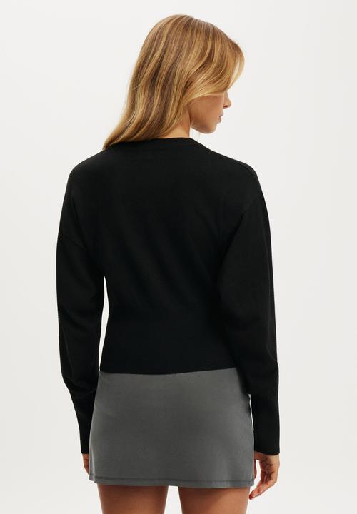 Cotton On - Sara Button Cardigan - Black