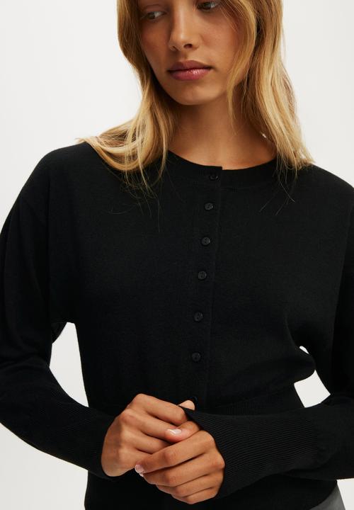 Cotton On - Sara Button Cardigan - Black