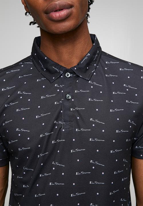 Ben Sherman - Ben Tar AOP Polo  - Black