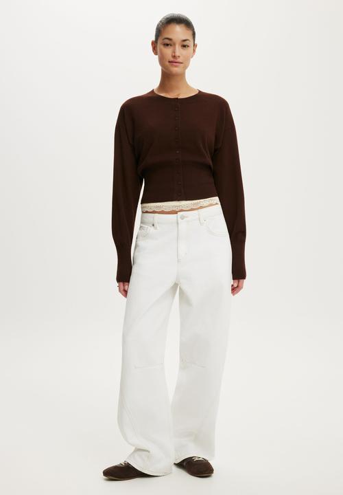 Cotton On - Sara Button Cardigan - Dark Oak