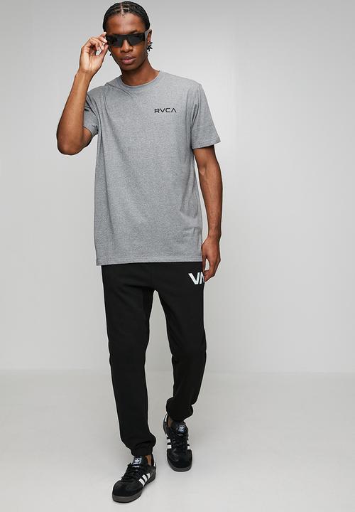 RVCA - Small Rvca Essentials Short Sleeve - Grey Noise Mocktwist - Black Logo