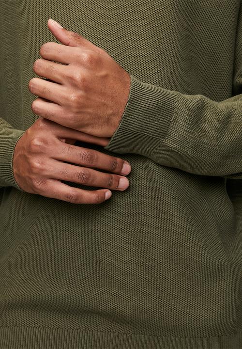 Pringle of Scotland - Brian Collar Textured Knitwear - Olive