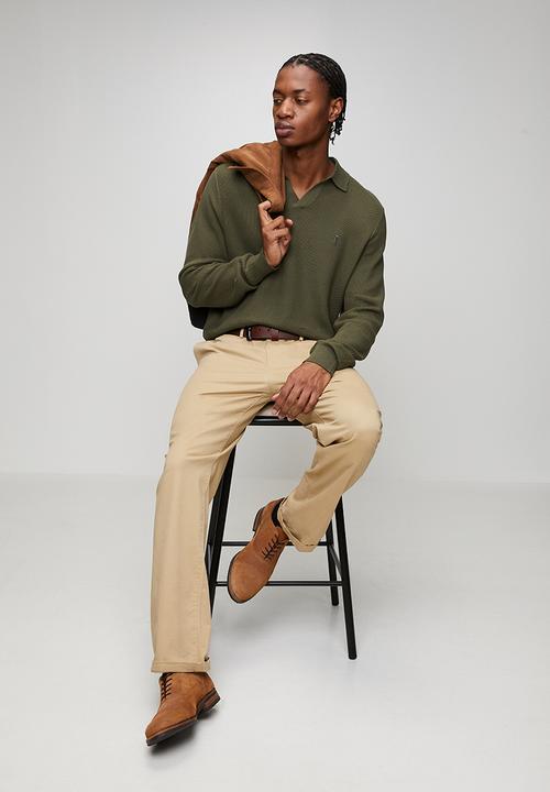 Pringle of Scotland - Brian Collar Textured Knitwear - Olive