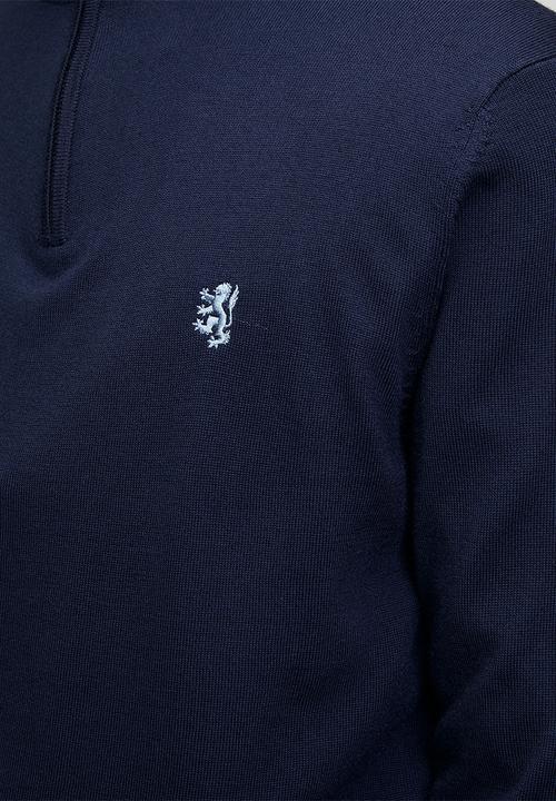 Pringle of Scotland - Ernie 1/4 Zip Merino Knitwear - Navy