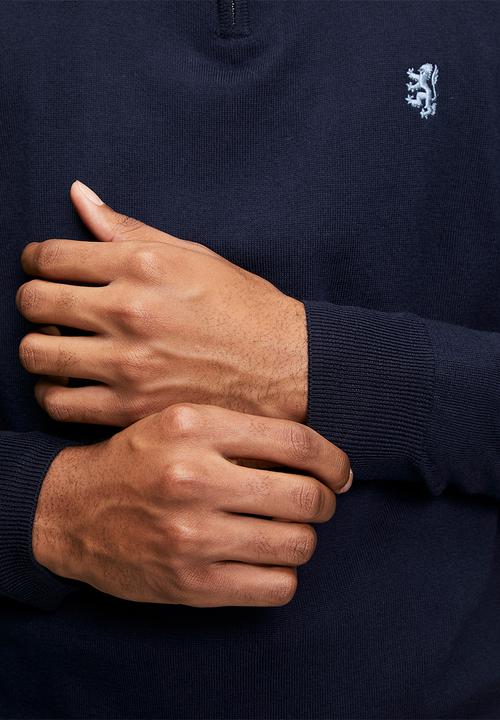Pringle of Scotland - Ernie 1/4 Zip Merino Knitwear - Navy