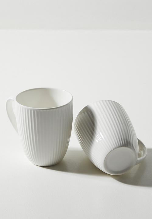 Excellent Houseware - Sia porcelain mug set of 4 - White