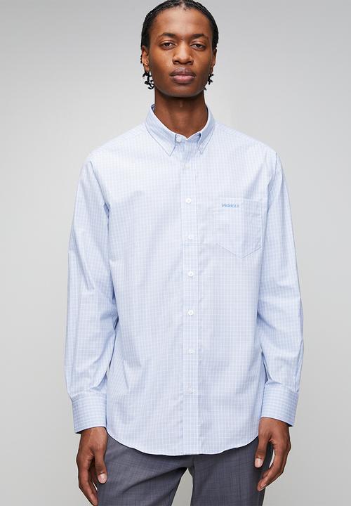 Pringle of Scotland - Lawrence Check Long Sleeve Classic Shirt - Light Blue