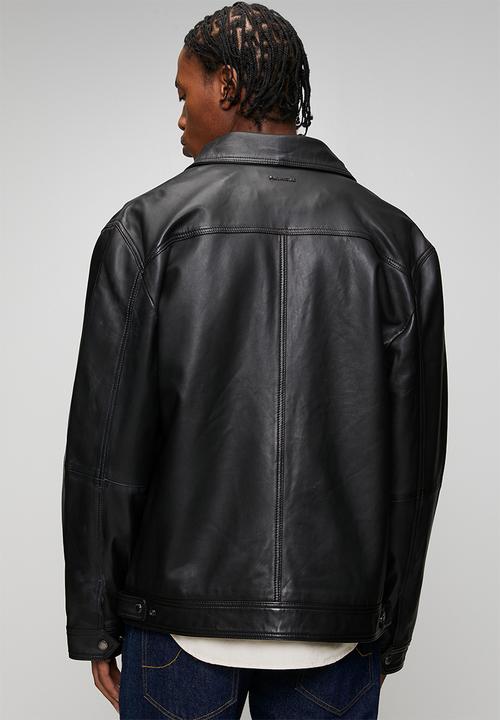 Pringle of Scotland - Douglas Leather Jacket - Black