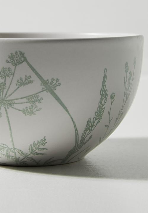 Excellent Houseware - Flora bowl set of 4 - white & Green