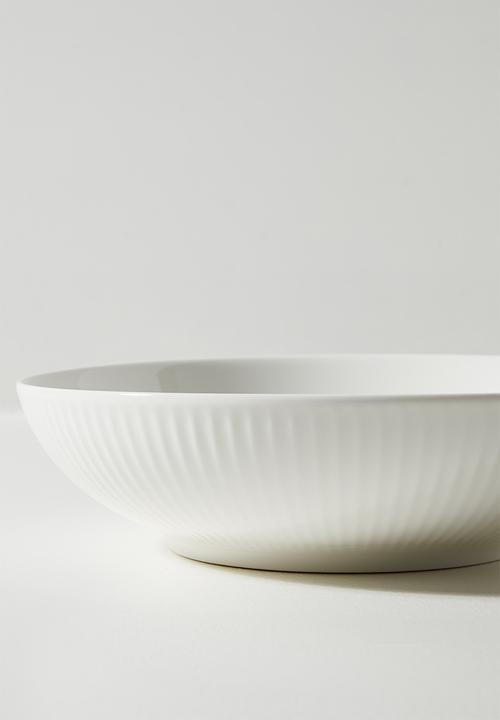 Excellent Houseware - Sia porcelain pasta bowl set of 4 - White