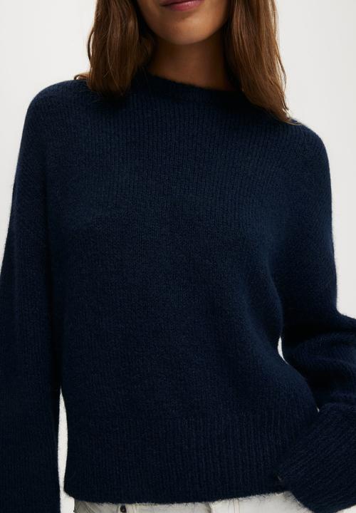 Cotton On - Luxe Crew Neck Sweater - Dreamy Navy