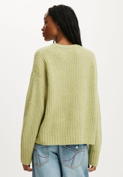 Cotton On - Luxe Crew Neck Sweater - Lofty Pixie Green