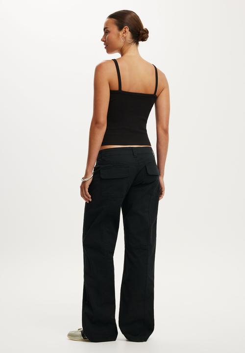 Cotton On - Lexi low rise utility pant - black