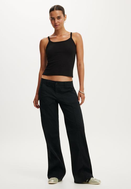 Cotton On - Lexi low rise utility pant - black