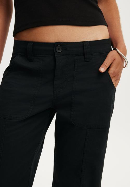 Cotton On - Lexi low rise utility pant - black