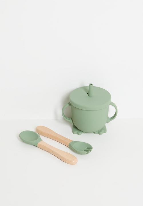 Pop Candy - Silicone baby tableware - army green