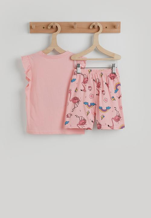 Pop Candy - Frilled sleeve pj set - pink/flamingo