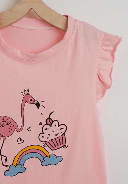 Pop Candy - Frilled sleeve pj set - pink/flamingo