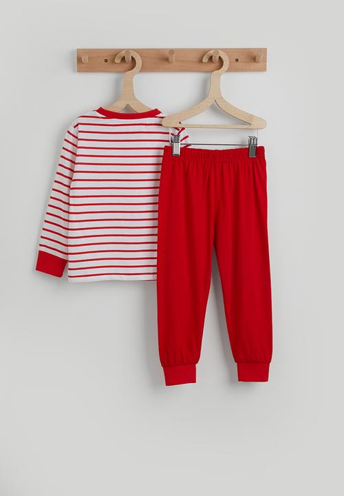 Pop Candy - Long sleeve pj set - red stripe/red