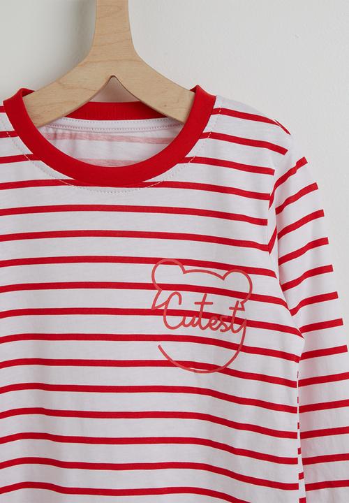 Pop Candy - Long sleeve pj set - red stripe/red
