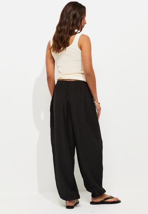New Look - Kendall crinkle balloon trouser - black
