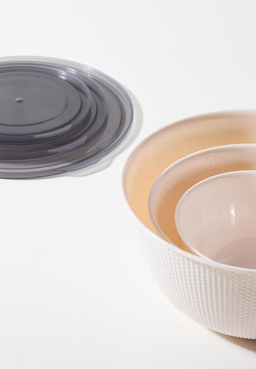 Excellent Houseware - Lope food storage set of 3 - White