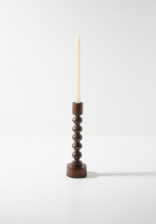 H&S - Sura wooden candle holder - Natural