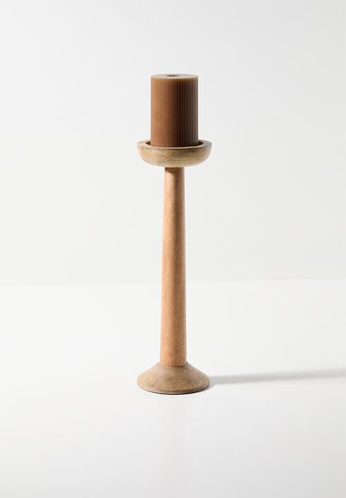 H&S - Contempo wood candle holder large - natural