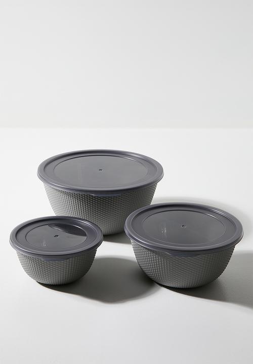 Excellent Houseware - Lope food storage set of 3 - Grey