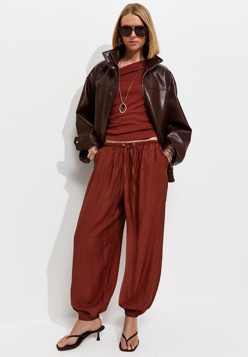 New Look - Kendall crinkle balloon trouser - rust