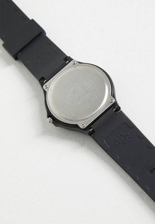 Casio - Analog Rnd Blk Dial Wht Num - Black