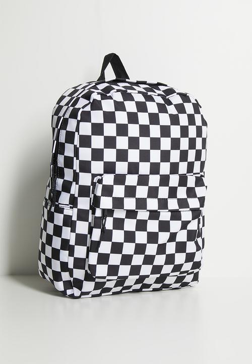 Pop Candy - Large patch pocket backpack - black checkboard