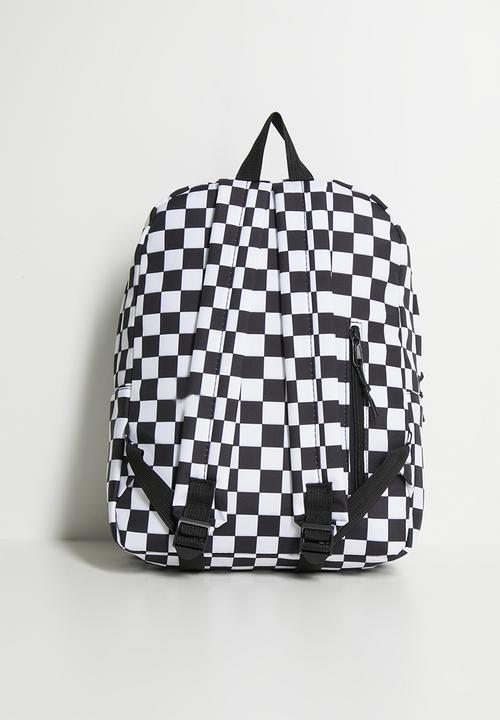 Pop Candy - Large patch pocket backpack - black checkboard
