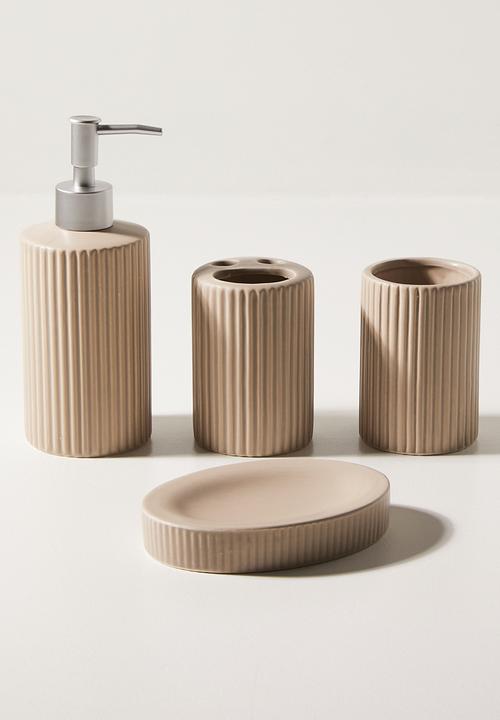 Molly Bathroom Accessory set of 4 -Taupe