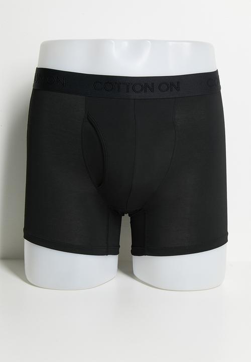 Cotton On - 3 Pack Mens Comfort Stretch Boxer Brief - Black/Navy/Grey