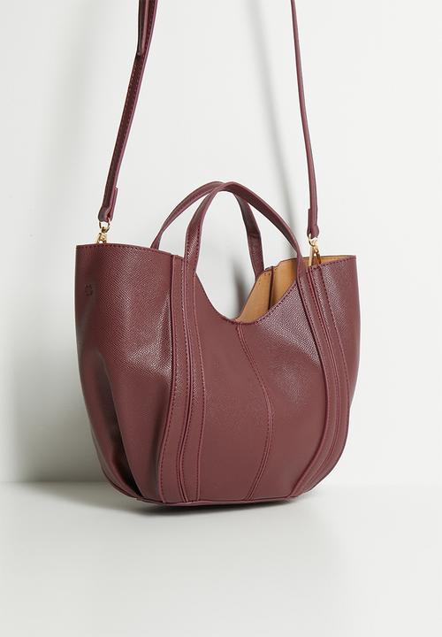 Tessa Design - Amaris Top Handle Crossbody Bag - Burgundy