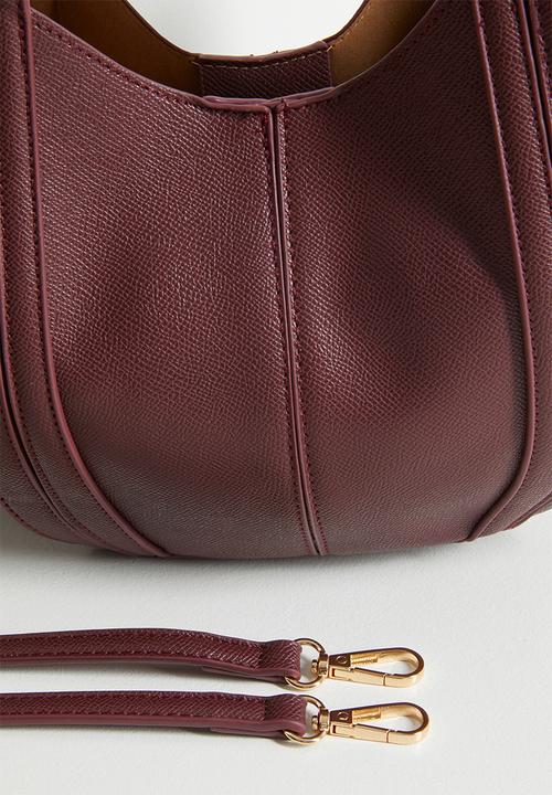 Tessa Design - Amaris Top Handle Crossbody Bag - Burgundy