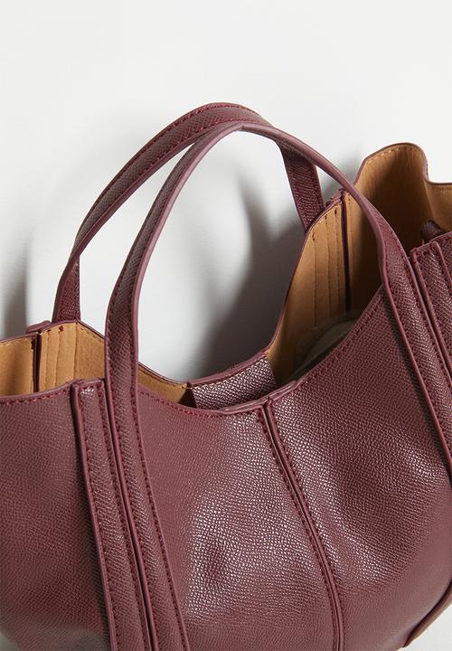 Tessa Design - Amaris Top Handle Crossbody Bag - Burgundy