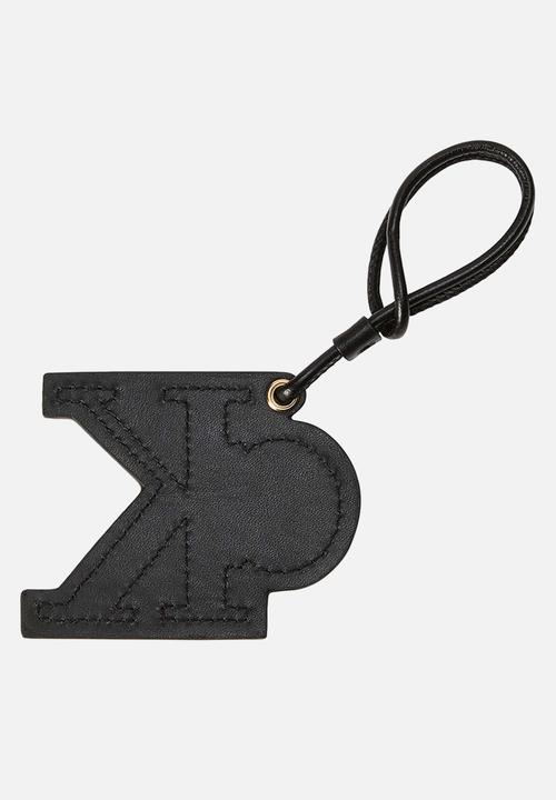 Calvin Klein - Deboss monogram patch bag charm - black