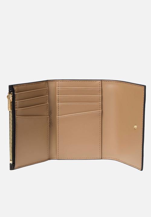 Calvin Klein - Foil logo trifold w/ zip pocket - black/toasted coconut